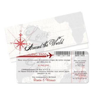 Pochette cadeau billet d'avion France/Maroc - FairePartUnique
