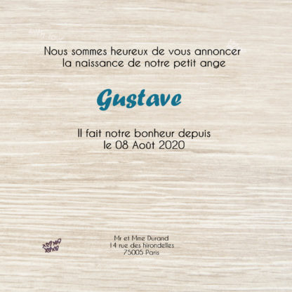 Faire-part de naissance Gustave – Image 2