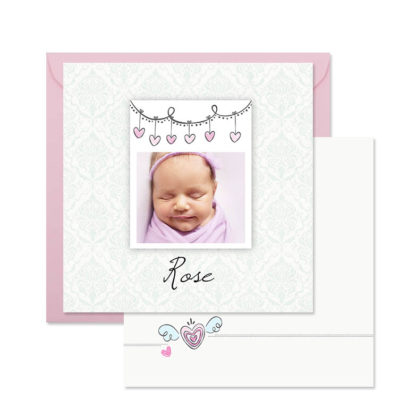 Faire-part de naissance Rose