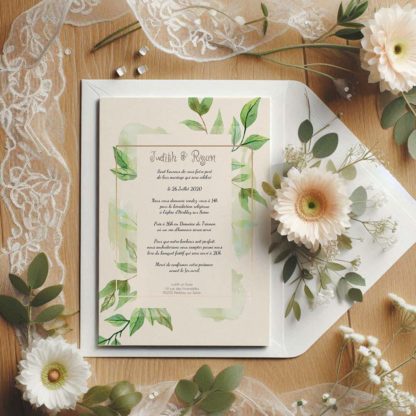 Faire-part de mariage - Feuillage Nature