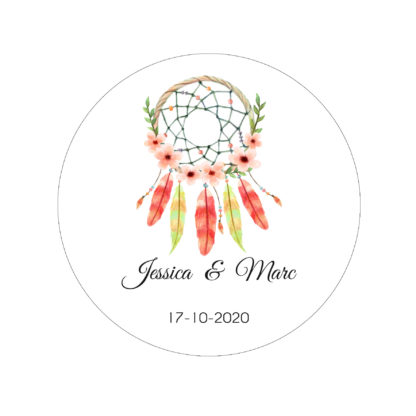 Étiquette adhésive – Dreamcatcher pastel ( lot de 24 étiquettes )