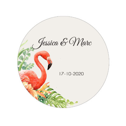 Étiquette adhésive – Flament rose ( lot de 24 étiquettes )