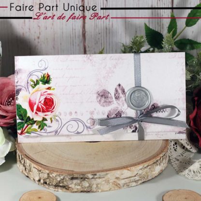 Faire-part parchemin shabby chic