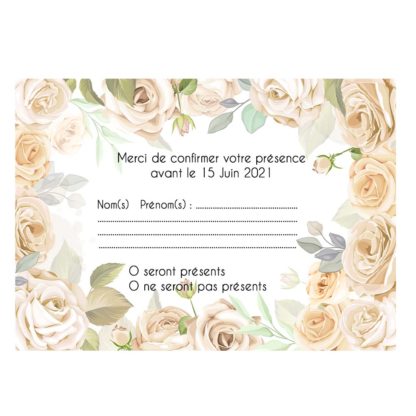 Carte RSVP – Rose pastel vintage