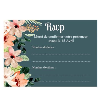 Carte RSVP - Harmonie florale