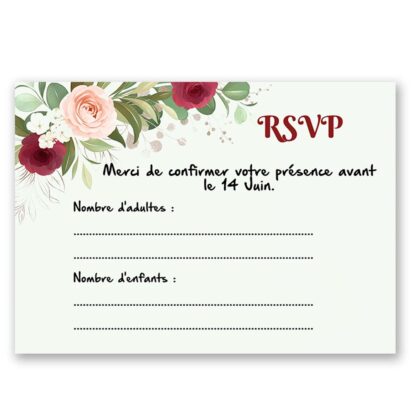 Carte RSVP - Eclat floréal