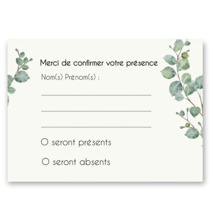 Carte  RSVP - Branche d'eucalyptus